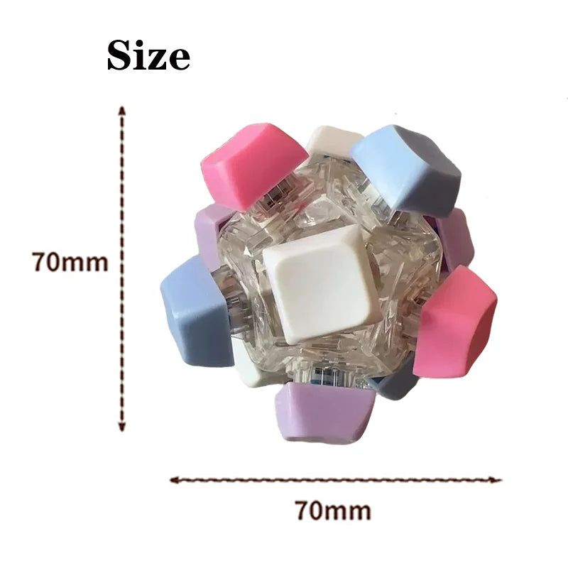 12 Sided Keyboard Clicker Fidget Toy | Sensory Keychain