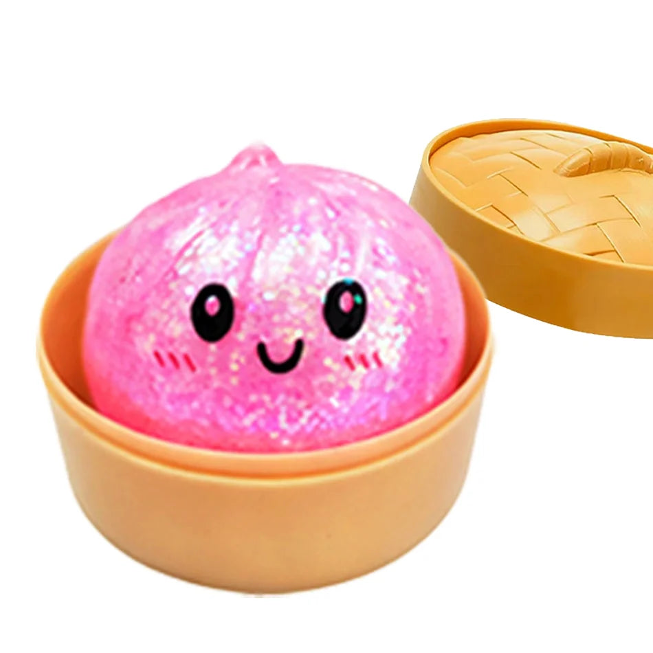 Glitter Dumpling Squishy – Soft Sensory Fidget Toy