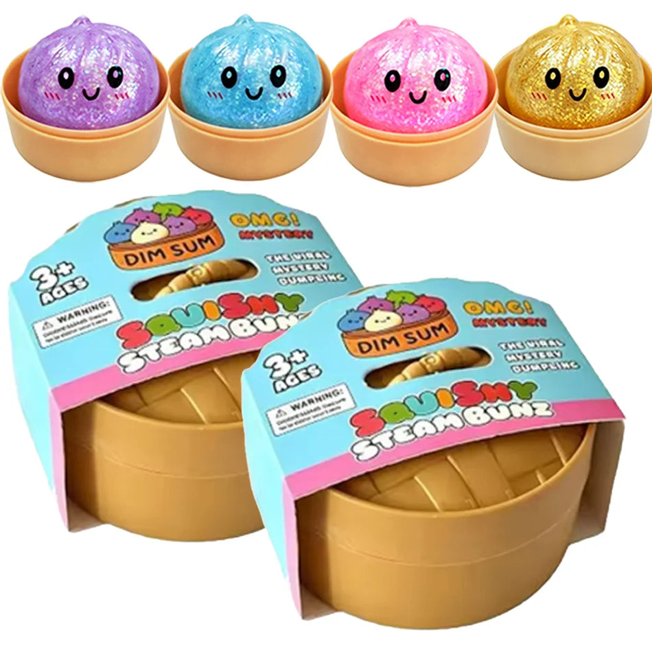Glitter Dumpling Squishy – Soft Sensory Fidget Toy