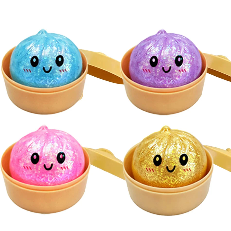 Glitter Dumpling Squishy – Soft Sensory Fidget Toy
