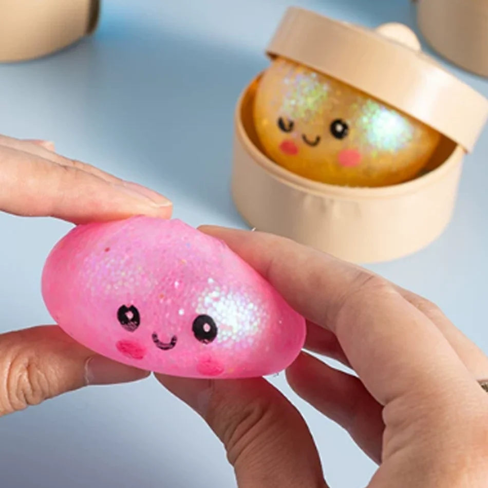 Glitter Dumpling Squishy – Soft Sensory Fidget Toy